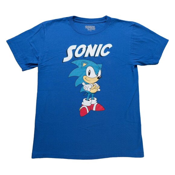 Sonic Short Sleeve Tshirt Mens Size Large Blue Sonic The Hedgehog Gaming Movie - Picture 1 of 7